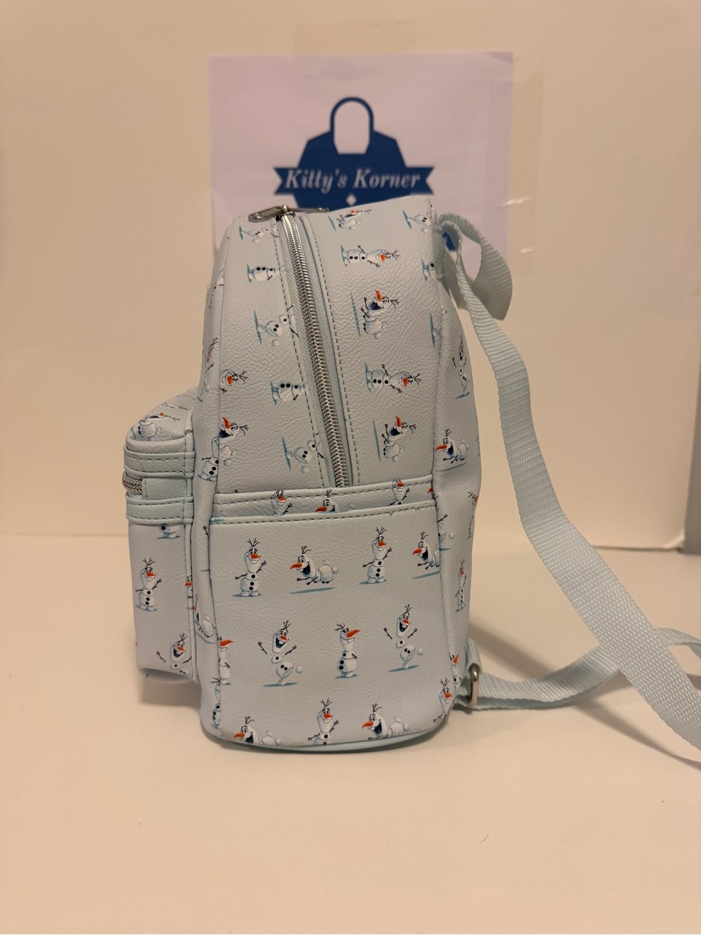 Disney Loungefly Frozen Olaf Backpack -Print in Light Blue - Picture 3 of 8